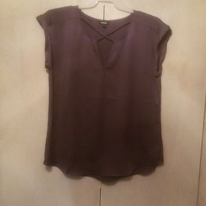 Grey Express crisscross chest dress shirt